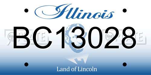 BC13028 Illinois License Plate