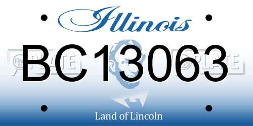 BC13063 Illinois License Plate