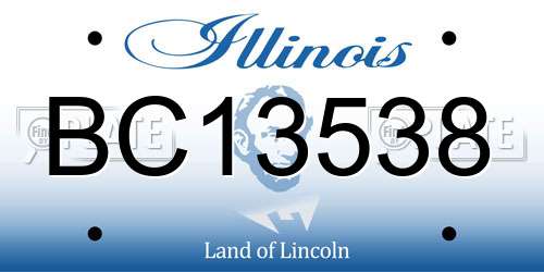 BC13538 Illinois License Plate