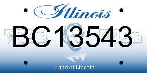 BC13543 Illinois License Plate