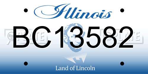 BC13582 Illinois License Plate