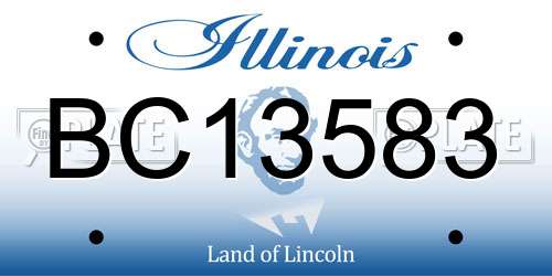 BC13583 Illinois License Plate