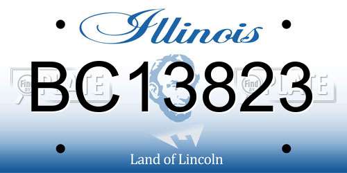 BC13823 Illinois License Plate