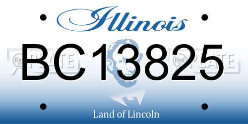 BC13825 Illinois License Plate