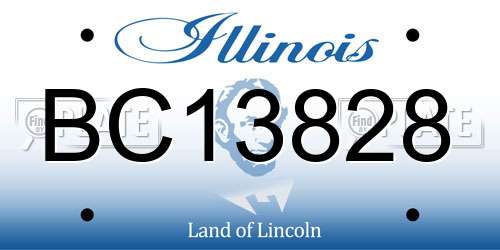 BC13828 Illinois License Plate