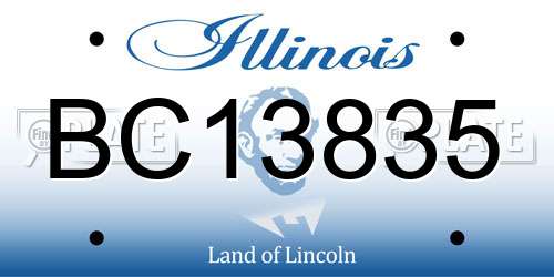 BC13835 Illinois License Plate