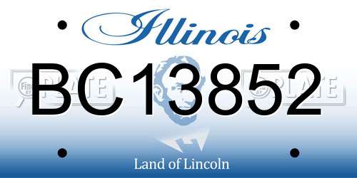 BC13852 Illinois License Plate
