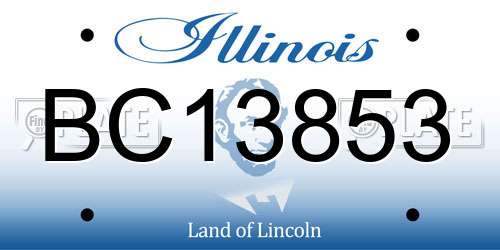 BC13853 Illinois License Plate