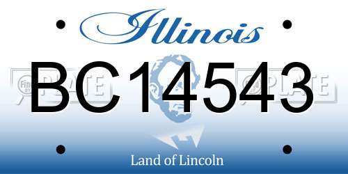 BC14543 Illinois License Plate