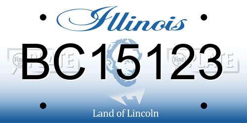 BC15123 Illinois License Plate