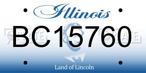 BC15760 Illinois License Plate