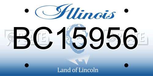 BC15956 Illinois License Plate