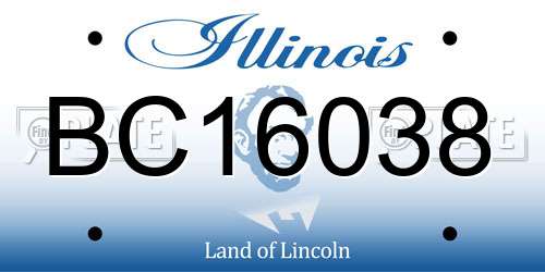 BC16038 Illinois License Plate