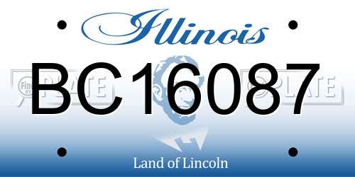 BC16087 Illinois License Plate