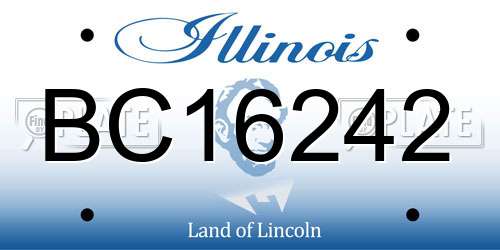 BC16242 Illinois License Plate
