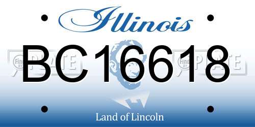 BC16618 Illinois License Plate