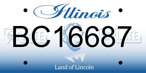 BC16687 Illinois License Plate