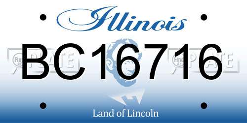 BC16716 Illinois License Plate
