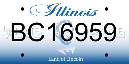 BC16959 Illinois License Plate