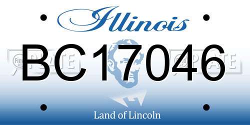 BC17046 Illinois License Plate