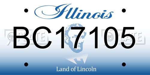 BC17105 Illinois License Plate