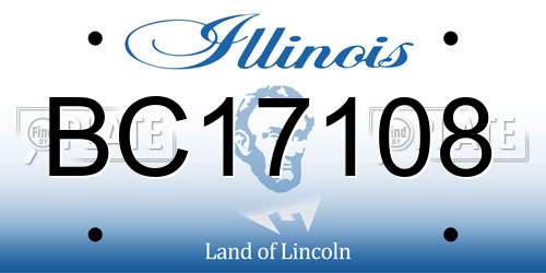 BC17108 Illinois License Plate