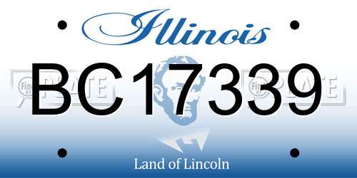 BC17339 Illinois License Plate