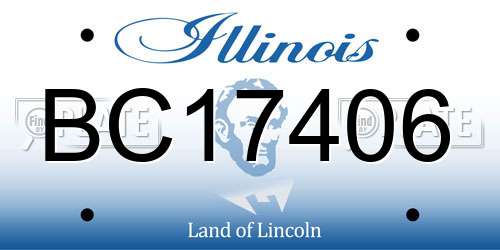 BC17406 Illinois License Plate