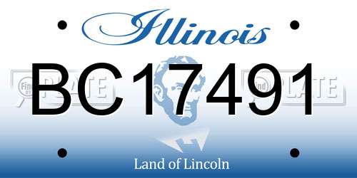 BC17491 Illinois License Plate