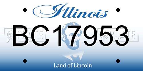 BC17953 Illinois License Plate