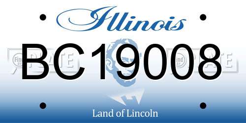 BC19008 Illinois License Plate