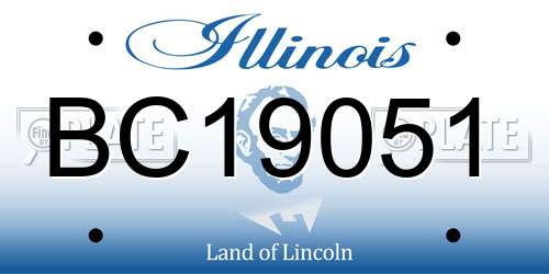 BC19051 Illinois License Plate