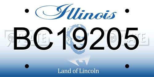 BC19205 Illinois License Plate