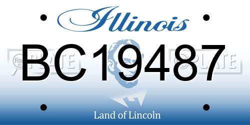 BC19487 Illinois License Plate
