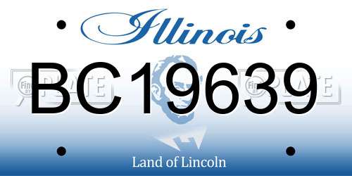 BC19639 Illinois License Plate
