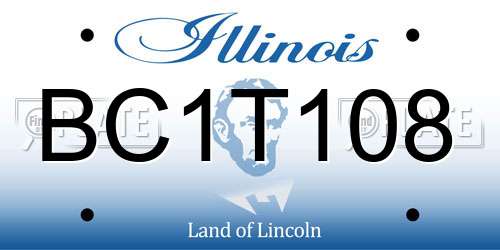 BC1T108 Illinois License Plate