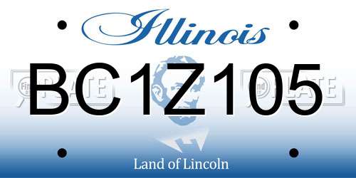 BC1Z105 Illinois License Plate