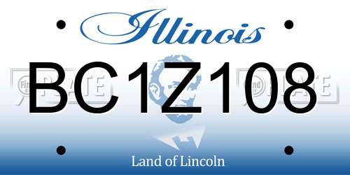 BC1Z108 Illinois License Plate