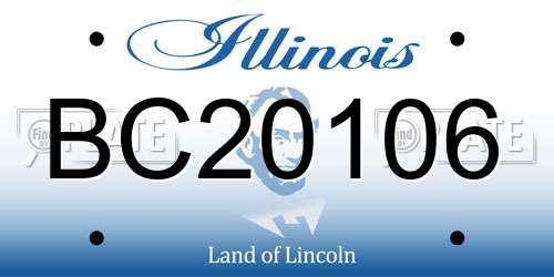 BC20106 Illinois License Plate