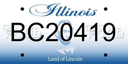 BC20419 Illinois License Plate