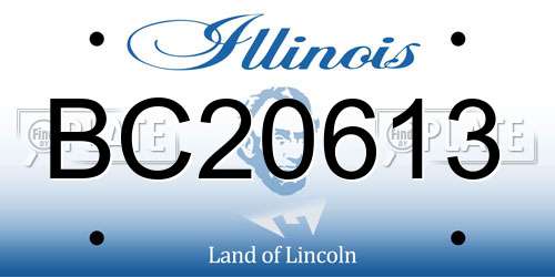 BC20613 Illinois License Plate