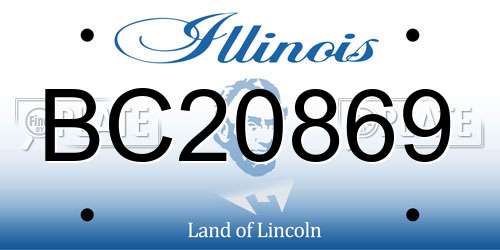 BC20869 Illinois License Plate