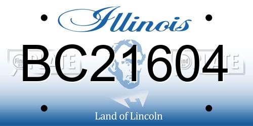 BC21604 Illinois License Plate