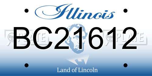 BC21612 Illinois License Plate