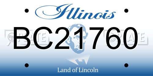 BC21760 Illinois License Plate