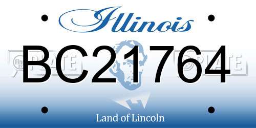 BC21764 Illinois License Plate