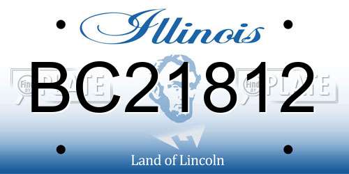 BC21812 Illinois License Plate