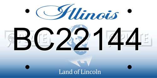 BC22144 Illinois License Plate