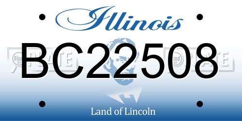 BC22508 Illinois License Plate