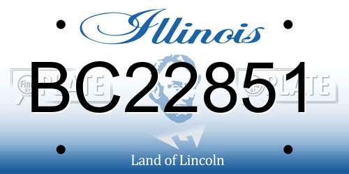 BC22851 Illinois License Plate